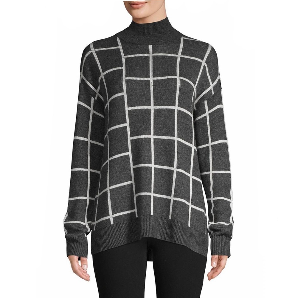 Saks Fifth Avenue Plaid Turtleneck Sweater